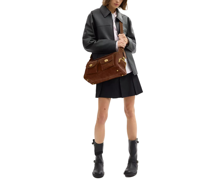 Coach Women's Turnlock Haversack Bag Brass/Warm Brown