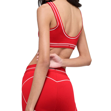 alo Women's Airbrush Heart Throb Bra Bright Red/White