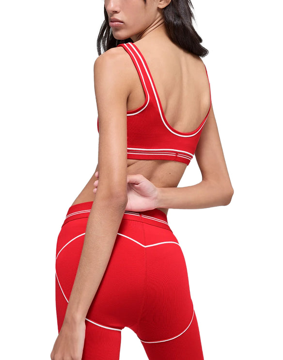 alo Women's Airbrush Heart Throb Bra Bright Red/White