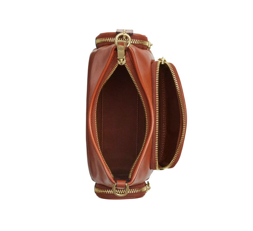 Coach Women's Laurel Shoulder Bag 22 With Pockets Gold/Cinnamon