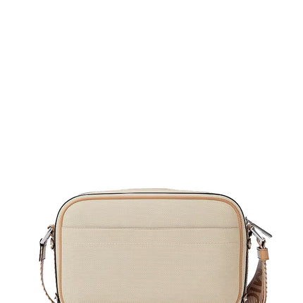 Michael Kors Women's Maeve Large Canvas Crossbody Bag Peanut/Silver