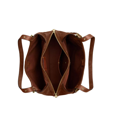 Coach Women's Erin Shoulder Bag Suede/Gold/Warm Brown