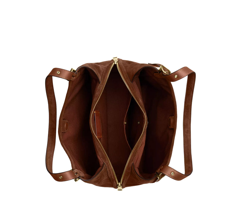 Coach Women's Erin Shoulder Bag Suede/Gold/Warm Brown