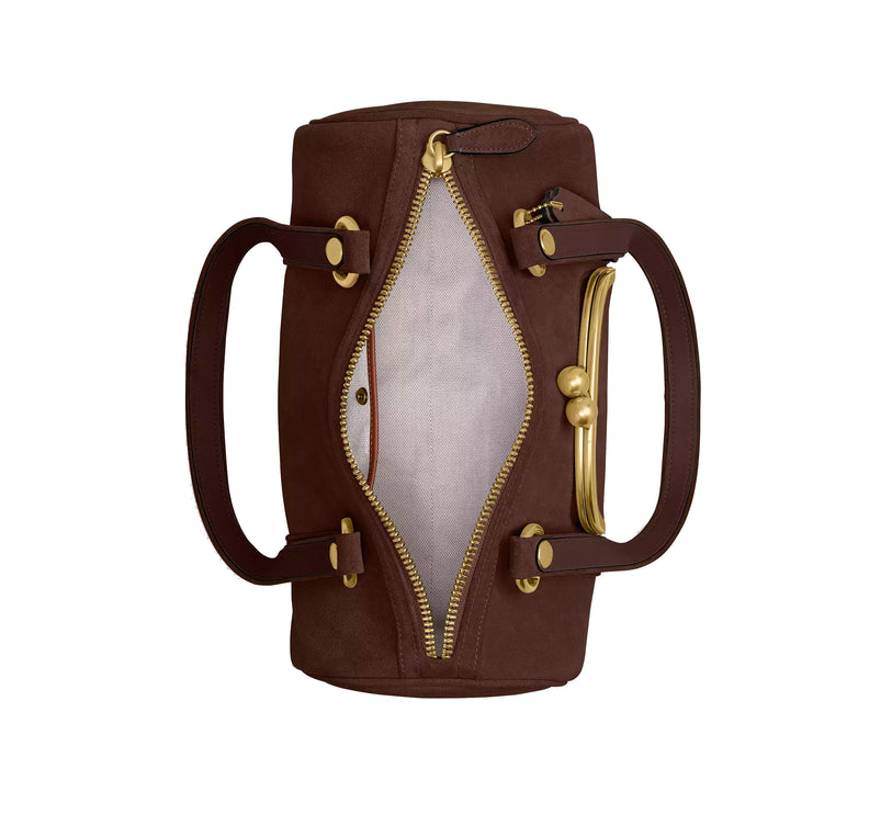 Coach Women's Kisslock Barrel Bag Brass/Dark Chocolate