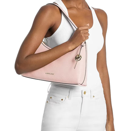 Michael Kors Women's Sammy Medium Pebbled Leather Convertible Shoulder Bag Powder Blush/Gold