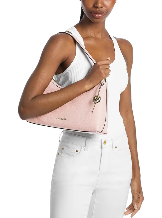 Michael Kors Women's Sammy Medium Pebbled Leather Convertible Shoulder Bag Powder Blush/Gold
