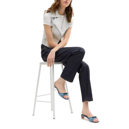 Coach Women's Bow Kitten Heel Sandal In Signature Denim Indigo
