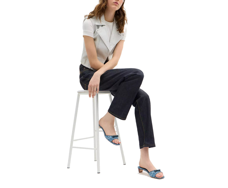 Coach Women's Bow Kitten Heel Sandal In Signature Denim Indigo