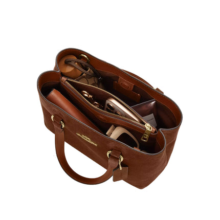 Coach Women's Station Carryall Bag Suede/Gold/Warm Brown
