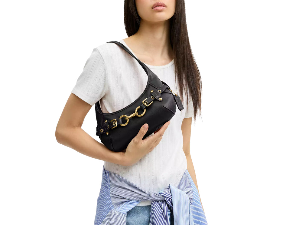 Coach Women's Belted Ergo Shoulder Bag 26 Brass/Black