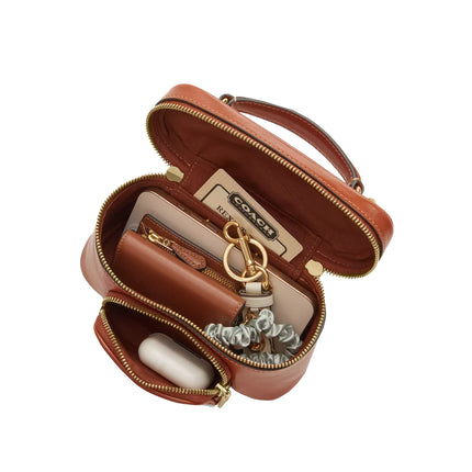 Coach Women's Rainer Crossbody Bag 18 With Pocket Gold/Cinnamon
