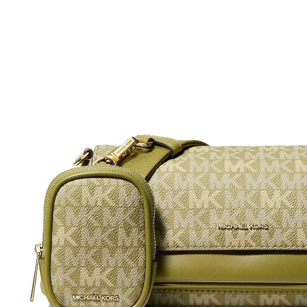 Michael Kors Women's Jet Set Travel Small Signature Logo Crossbody Bag With Pouch Oregano/Gold