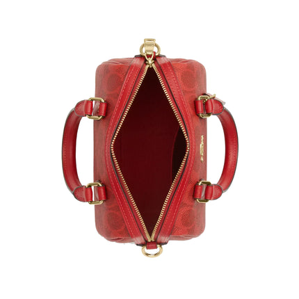 Coach Women's Mini Rowan Crossbody Bag In Signature Canvas Gold/Crimson