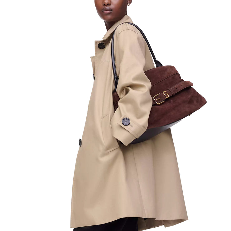 Marc Jacobs Women's The Suede Dakota Satchel Bag Dark Brown