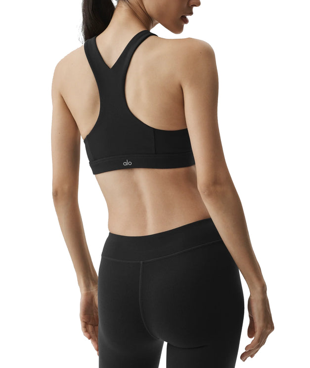 alo Women's Airbrush Lock In Bra Black
