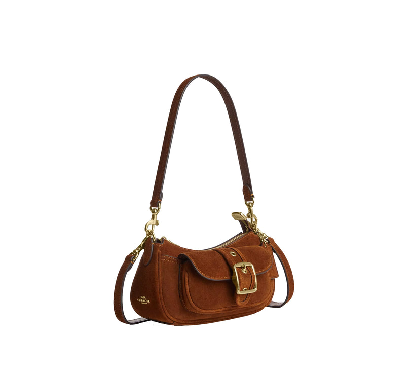 Coach Women's Ashton Mini Shoulder Bag Suede/Gold/Warm Brown