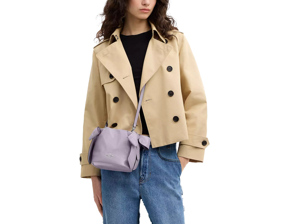 Coach Women's Faye Mini Drawstring Bag With Bows Silver/Light Amethyst