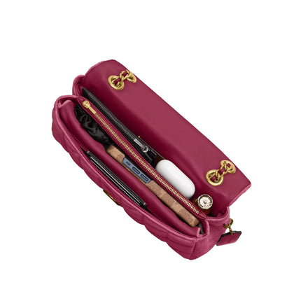 Coach Women's Tabby Shoulder Bag 26 With Quilting Brass/Dark Fuchsia