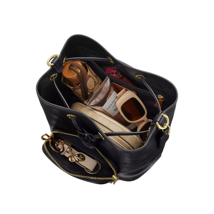 Coach Women's Rowan Bucket Bag With Pocket Gold/Black