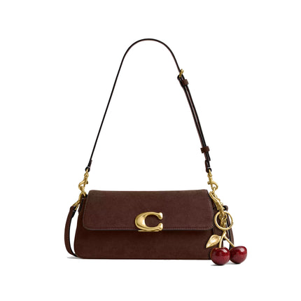 Coach Women's Jet Shoulder Bag Suede/Brass/Dark Chocolate