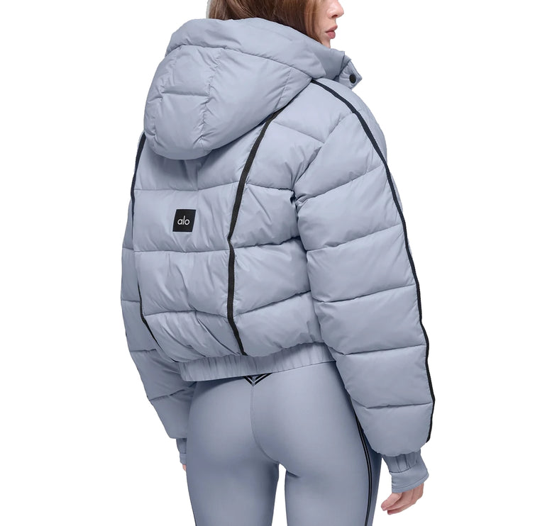 alo Women's Aspen Love Puffer Jacket Winter Frost