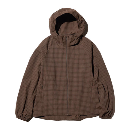 Uniqlo Women's Pocketable UV Protection Parka | Checkered 38 Dark Brown