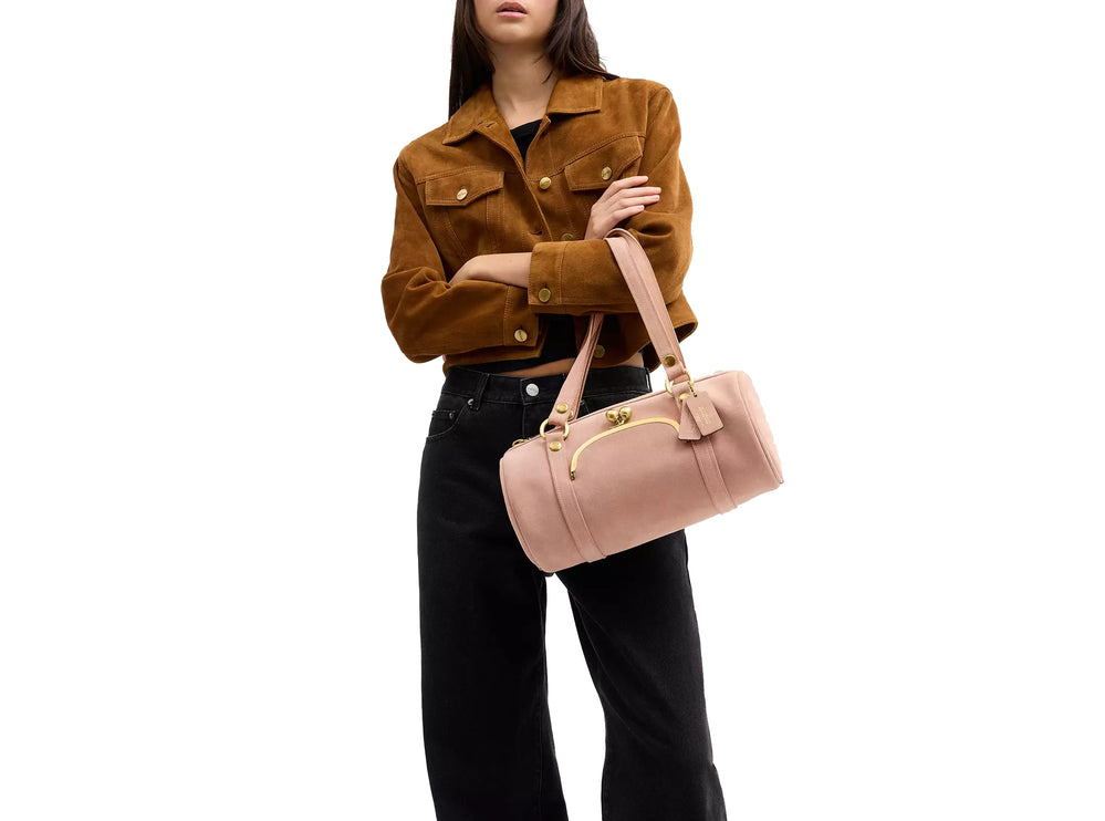 Coach Women's Kisslock Barrel Bag Brass/Nuage