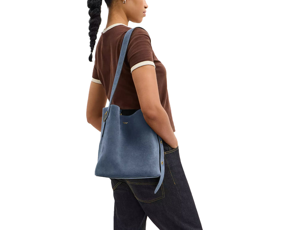Coach Women's Bleecker Bucket Bag Suede/Brass/Light Denim