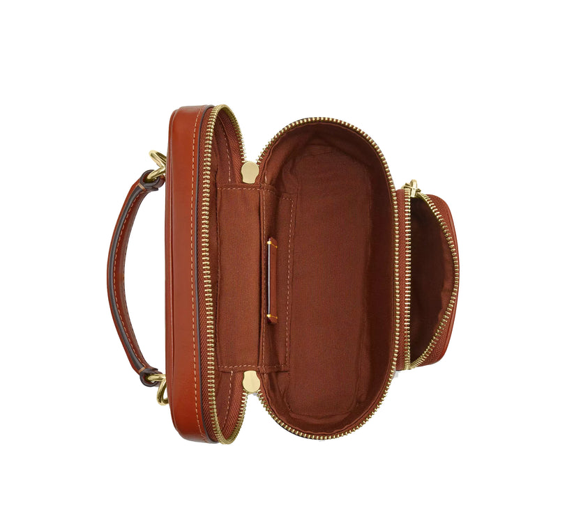 Coach Women's Rainer Crossbody Bag 18 With Pocket Gold/Cinnamon