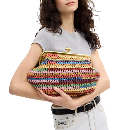 Coach Women's Kisslock Frame Bag 27 Brass/Multi