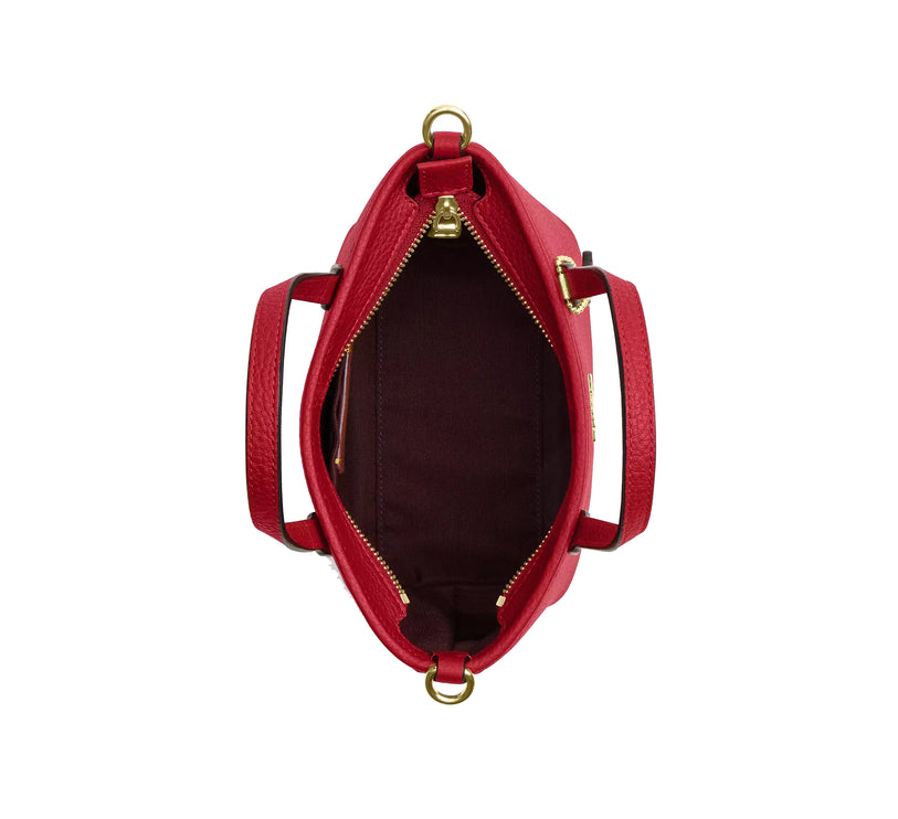 Coach Women's City Mini Tote Bag Gold/Bright Cardinal