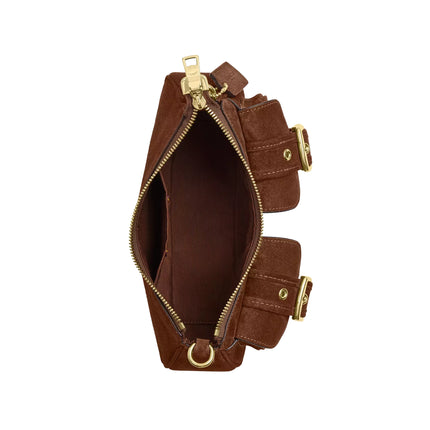Coach Women's Ashton Shoulder Bag Suede/Gold/Warm Brown