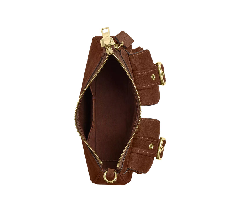 Coach Women's Ashton Shoulder Bag Suede/Gold/Warm Brown