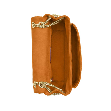 Coach Women's Elodie Crossbody Bag With Quilting Suede/Gold/Marigold
