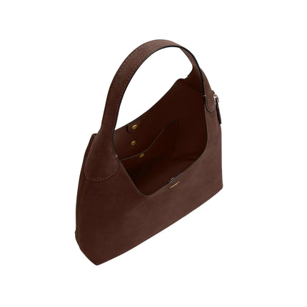 Coach Women's Brooklyn Shoulder Bag 39 Suede/Brass/Dark Chocolate