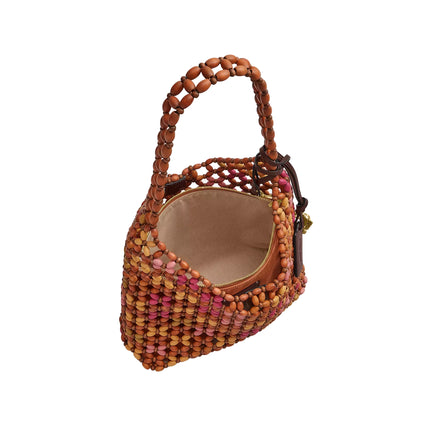 Coach Women's Brooklyn Shoulder Bag 28 With Wooden Beading Brass/Maple Multi