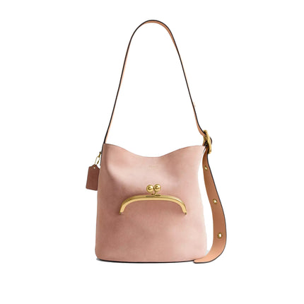 Coach Women's Bleecker Bucket Bag With Kisslock Brass/Nuage
