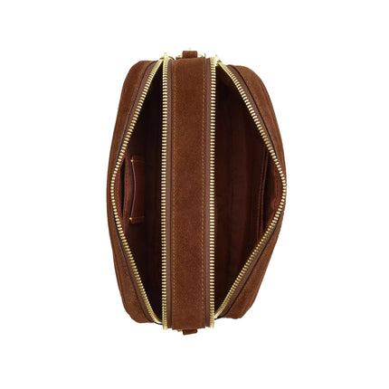 Coach Women's Carey Crossbody Bag Suede/Gold/Warm Brown