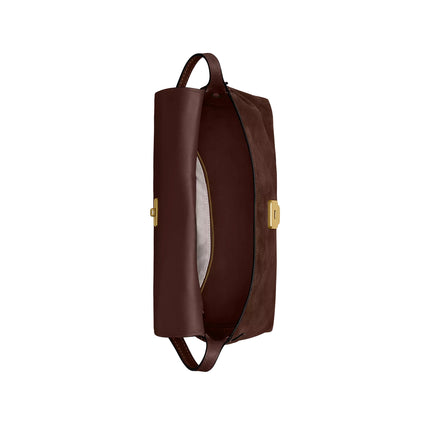 Coach Women's Chelsea Shoulder Bag 36 Suede/Brass/Dark Chocolate