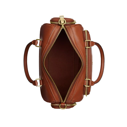 Coach Women's Rowan Satchel Bag With Pockets Gold/Cinnamon
