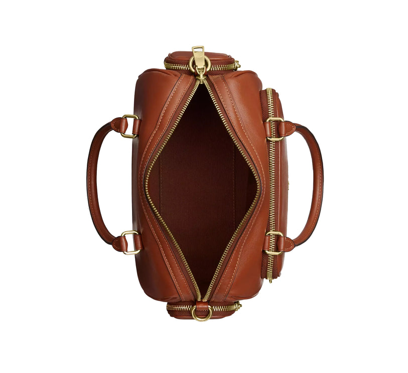 Coach Women's Rowan Satchel Bag With Pockets Gold/Cinnamon