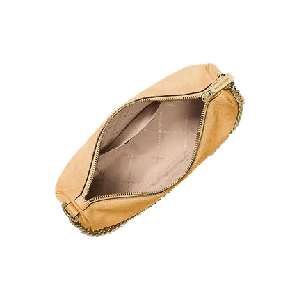 Michael Kors Women's Carmela Medium Suede Convertible Crossbody Bag Honeywheat/Gold