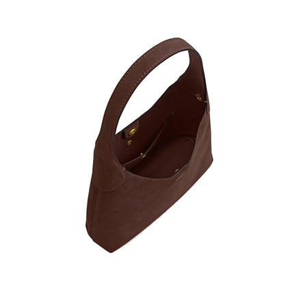 Coach Women's Brooklyn Shoulder Bag 28 Suede/Brass/Dark Chocolate