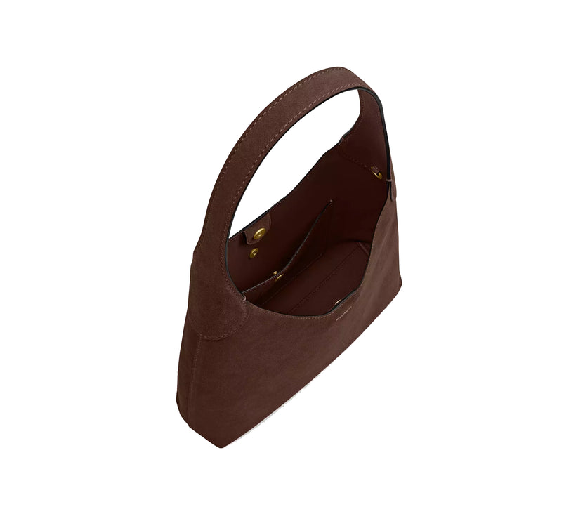 Coach Women's Brooklyn Shoulder Bag 28 Suede/Brass/Dark Chocolate