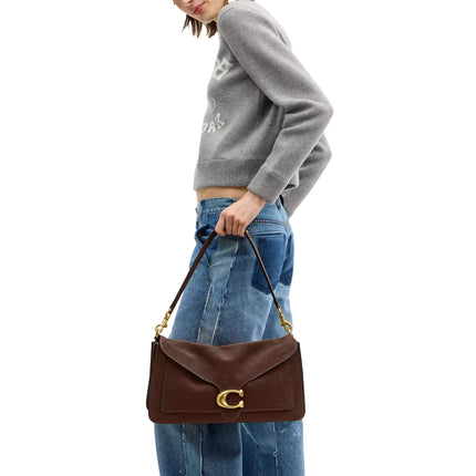 Coach Women's Tabby Shoulder Bag 36 Suede/Brass/Dark Chocolate