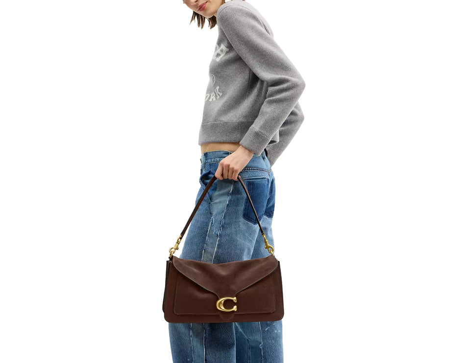 Coach Women's Tabby Shoulder Bag 36 Suede/Brass/Dark Chocolate