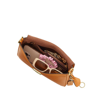 Coach Women's Etta Small Flap Shoulder Bag Gold/Brown