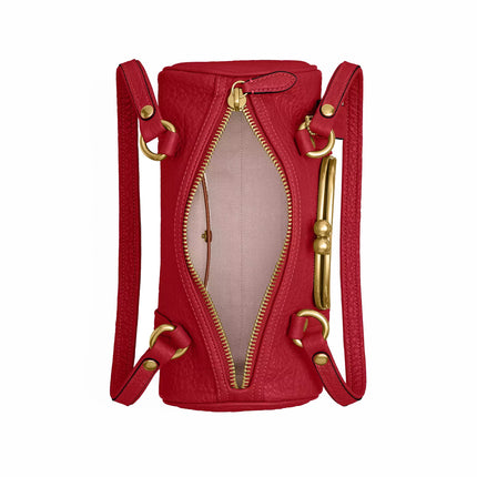 Coach Women's Kisslock Barrel Bag 28 Brass/Poppy