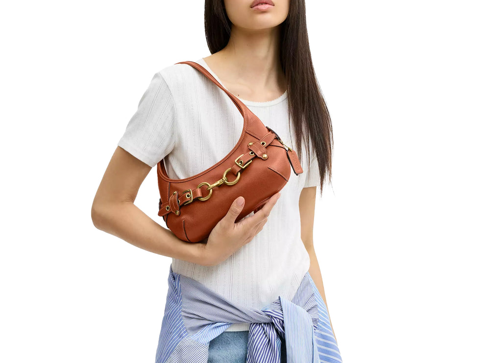 Coach Women's Belted Ergo Shoulder Bag 26 Brass/Amber Brown