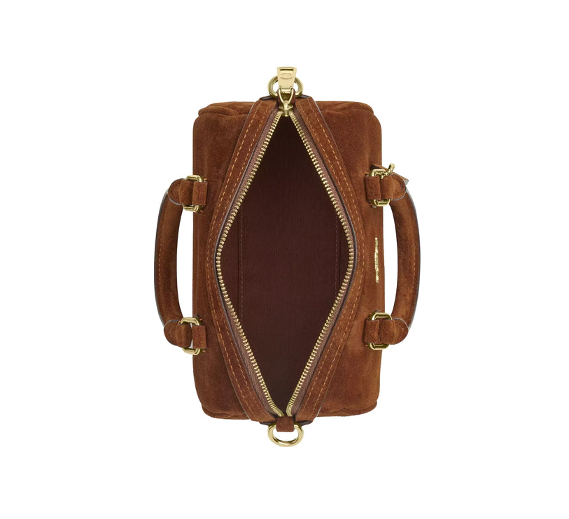 Coach Women's Mini Rowan Crossbody Bag Suede/Gold/Warm Brown